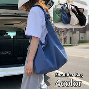 ショルダーバッグ 肩掛けバッグ レディース 女性 婦人用 鞄 かばん ナイロン 無地 単色 シンプル おしゃれ かわいい 大きめ 大容量 エレガント 上品 大人女子 きれいめ お出かけ 普段使い 通勤 通学