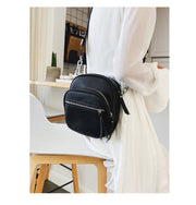 ショルダーバッグ ポシェット ミニショルダー レディース bag 鞄 ファスナー付 3ポケット 幅広ストラップ チェーンストラップ コンパクト ホワイト ブラック 可愛い おしゃれ