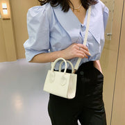 ショルダーバッグ ハンドバッグ 2way 斜め掛け ミニ 小さめ ミニバッグ スクエア ファスナー 単色 鞄 かばん 手提げ 収納 かわいい おしゃれ シンプル お出かけ