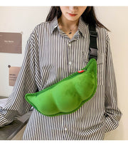 ボディバッグ かばん カバン 男女兼用 ユニセックス レディース メンズ えんどう豆 エンドウ豆 ユニーク 可愛い カジュアル おしゃれ ファスナー 鞄 女性用 男性用 緑