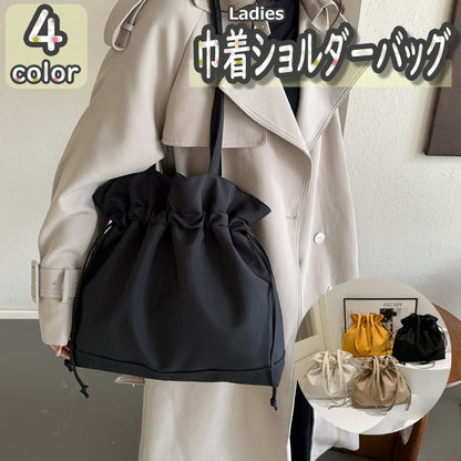 巾着トートバッグ 巾着袋 レディース カバン キャンバス 大容量 商品画像
