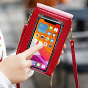 ショルダーバッグ お財布ショルダー お財布ポシェット スマホポーチ スマホショルダー スマホ収納 カード入れ お札入れ レザー調 フェイクレザー 縦型 ファスナー ボタン 長さ調節可 シンプル おしゃれ コンパクト 持ち歩き