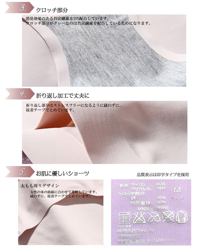 ボックスタイプシームレスショーツ 1分丈 ボクサー ボーイレングスシームレスパンティー ストレスフリーパンツ ヒップハンガー 商品画像5