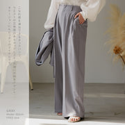 【ストレッチツイルタックパンツ】 レディース パンツ タックパンツ ストレッチ ストレートパンツ スーツ生地 セットアップ対応 パーティ 結婚式 二次会  きれいめ 2色展開  SOLBINA ソルビナ