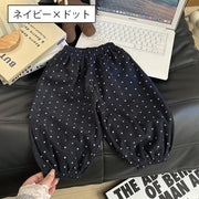 ロングパンツ 長ズボン ボトムス キッズ ベビー 子供用 男の子 女の子 ゆったり 動きやすい ウエストゴム 裾ゴム ユニセックス 男女兼用 おしゃれ かわいい 柄物 模様 カジュアル 普段使い 通園 通学