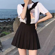 ミニスカート レディース プリーツスカート Aライン ハイウエスト 学生 スクール 制服風 可愛い シンプル おしゃれ