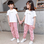 ズボン 子供 キッズ ジュニア 男の子 女の子 ボトムス 長ズボン パンツ ジョガーパンツ ジャージ スポーツ カジュアル ダブルライン サイド カラバリ豊富 シンプル 無地 おしゃれ ブラック