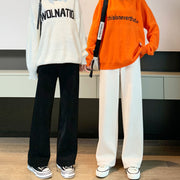 ロングパンツ ワイドパンツ 長ズボン レディース 女性 婦人 裏起毛 シンプル ベーシック ブラック 黒