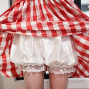 ペチパンツ かぼちゃパンツ ドロワーズ レディース 女性 インナー 下着  ショートパンツ ペチコート サテン調 レース コスプレ衣装