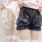 ペチパンツ かぼちゃパンツ ドロワーズ レディース 女性 インナー 下着  ショートパンツ ペチコート サテン調 レース コスプレ衣装