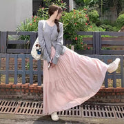 ロングスカート ティアードスカート レディース 婦人服 女性 ボトムス マキシ丈 ロング丈 Aライン ふんわり 無地 単色 フェミニン 可愛い おしゃれ お出掛け