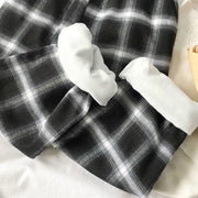 ロングパンツ ワイドパンツ 裏起毛 裏ボア 大きいサイズ レディース 女性 婦人 ボトムス あったか 防寒 長ズボン ウエストゴム ゆったり ラフ チェック 格子柄 カジュアル 着回し ヘビロテ かわいい おしゃれ 暖かい ふわふわ 秋 冬 黒 白