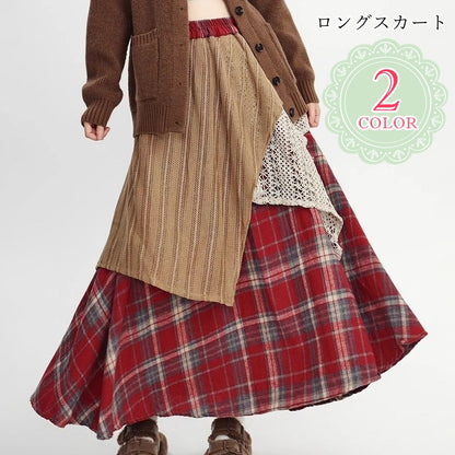 ロングスカート フレアスカート レディース 女性 ボトムス ゴムウエスト 商品画像