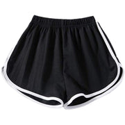 ショートパンツ レディース 女性 ボトムス ショート丈 ライン ウエストゴム シンプル カジュアル スポーティ スポーツ フィットネス ヨガ ダンス かっこいい スリム おしゃれ