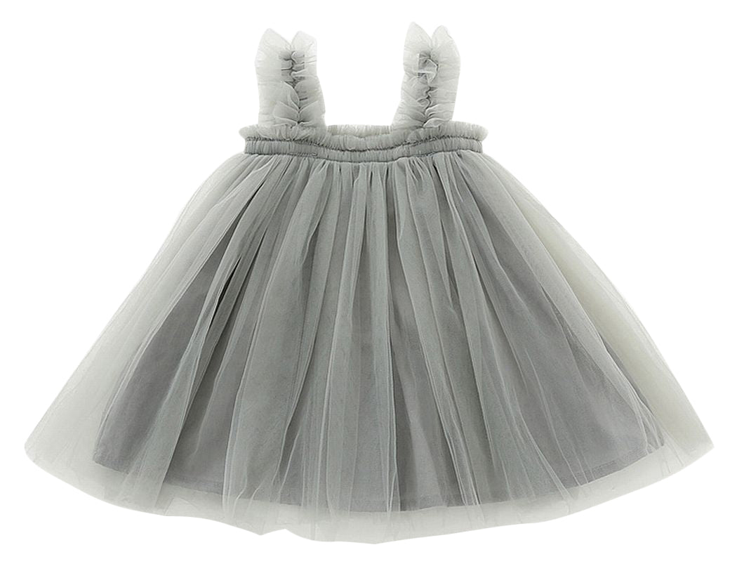 ふわふわワンピース ワンピースドレス チュール 子供 子供服 キッズ グレー バリエーション画像