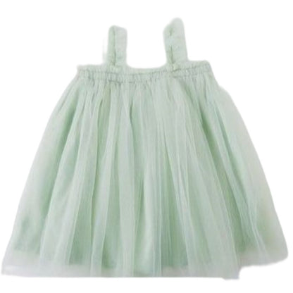 ふわふわワンピース ワンピースドレス チュール 子供 子供服 キッズ ミントグリーン バリエーション画像