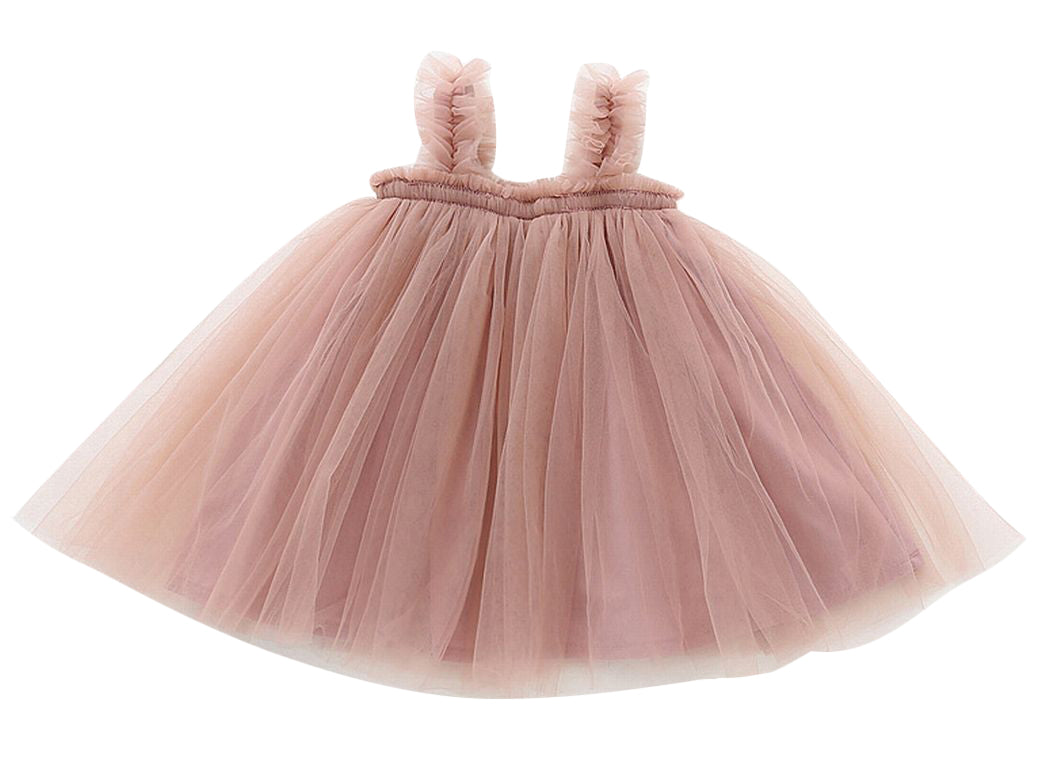 ふわふわワンピース ワンピースドレス チュール 子供 子供服 キッズ ピンク バリエーション画像