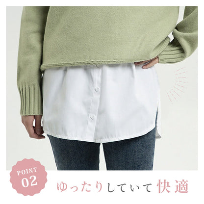 付け裾 つけ裾 フェイクレイヤードシャツ レディース 女性 テールカット 商品画像4