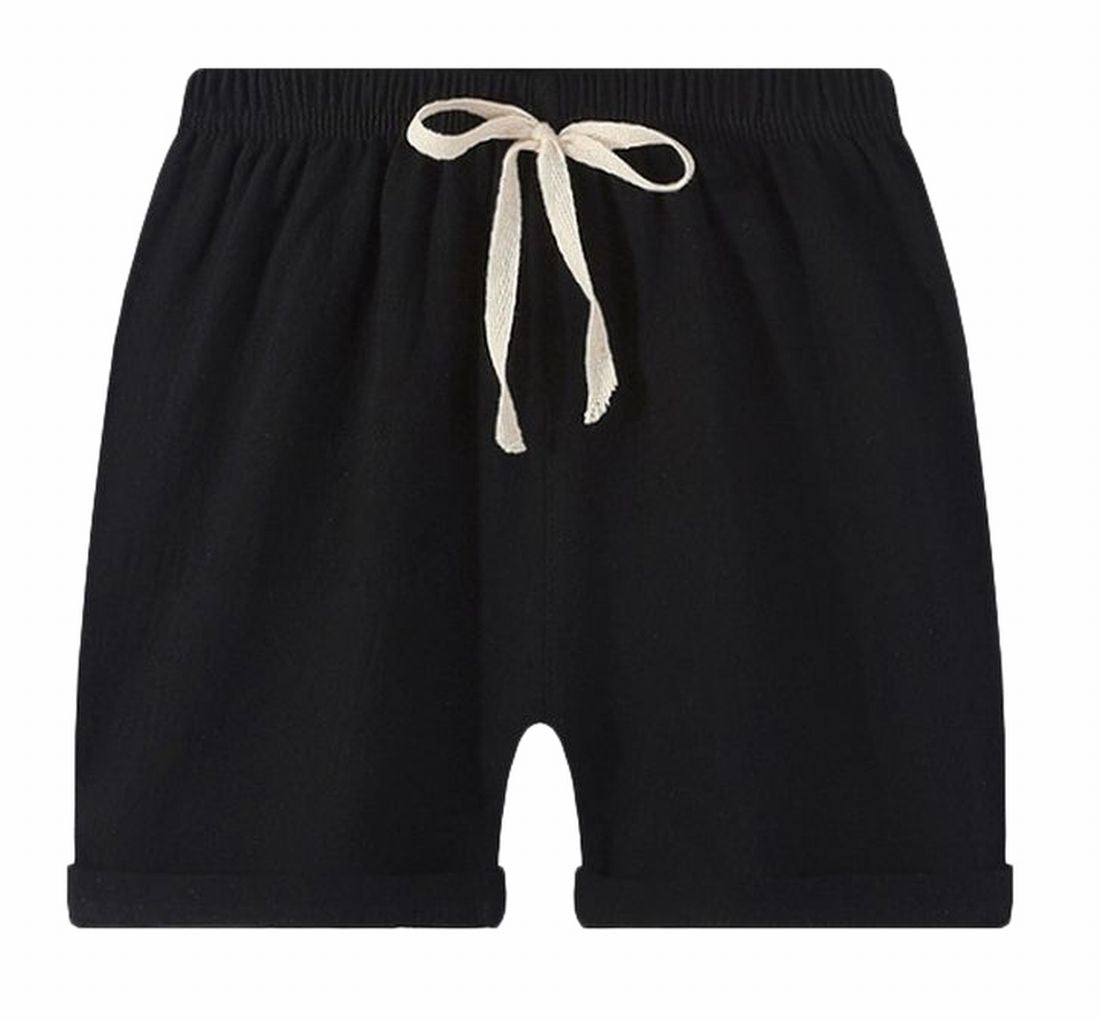 ショートパンツ キッズ ウエスト 紐 男の子 女の子 ブラック バリエーション画像