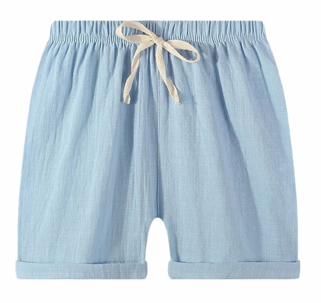 ショートパンツ キッズ ウエスト 紐 男の子 女の子 ブルー バリエーション画像