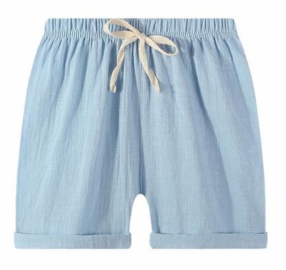 ショートパンツ キッズ ウエスト 紐 男の子 女の子 ブルー バリエーション画像