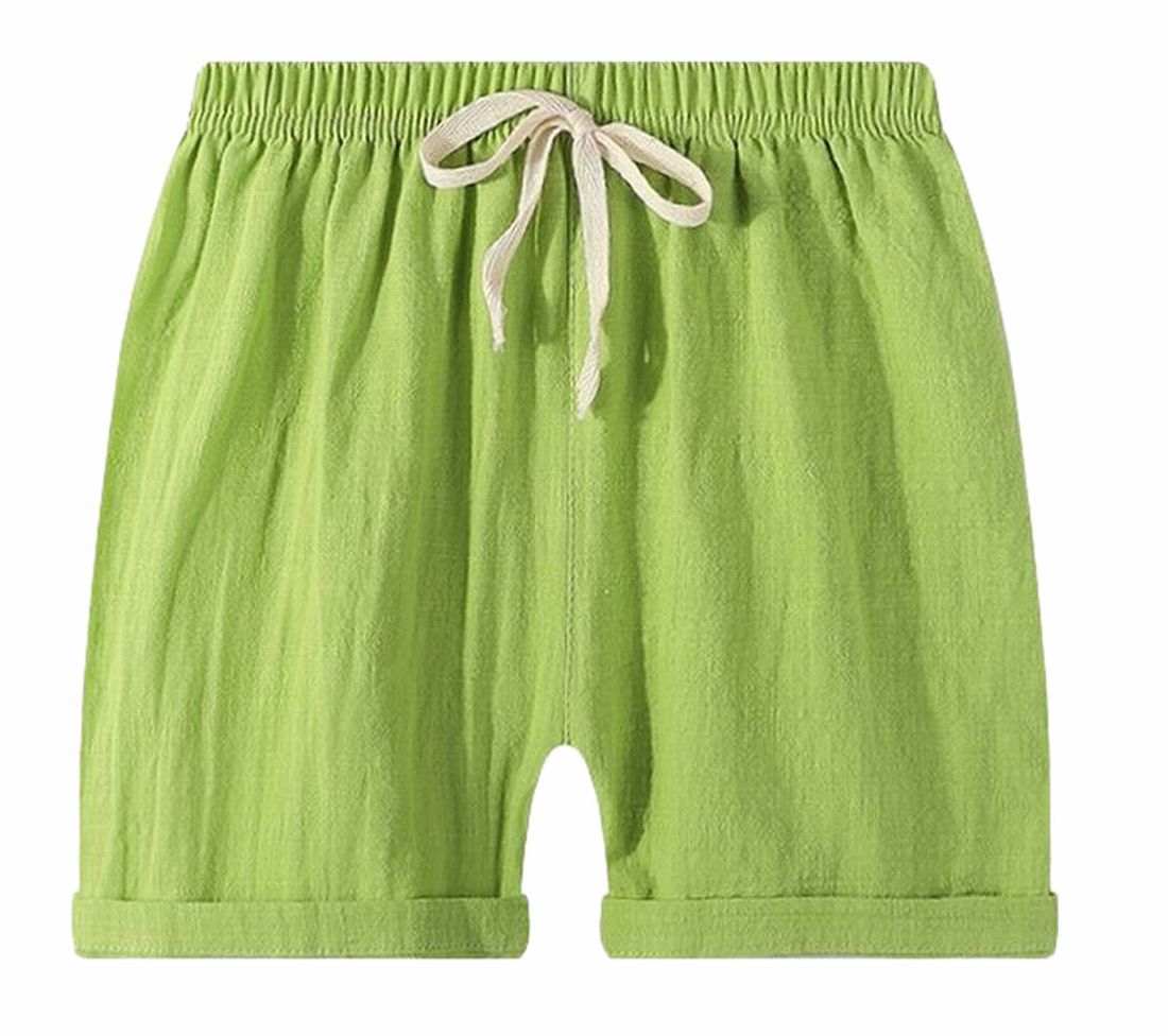 ショートパンツ キッズ ウエスト 紐 男の子 女の子 グリーン バリエーション画像