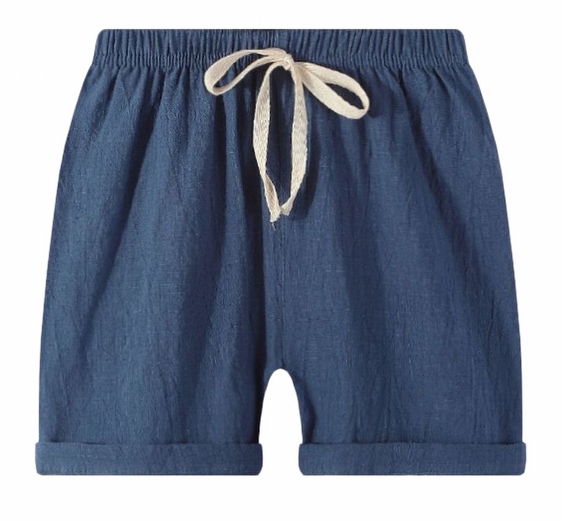 ショートパンツ キッズ ウエスト 紐 男の子 女の子 ネイビー バリエーション画像