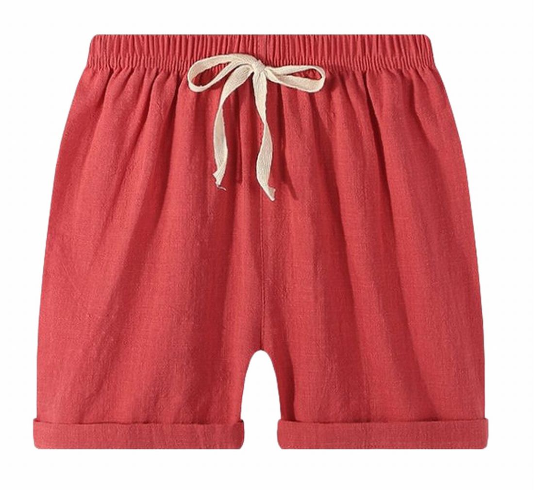 ショートパンツ キッズ ウエスト 紐 男の子 女の子 レッド バリエーション画像