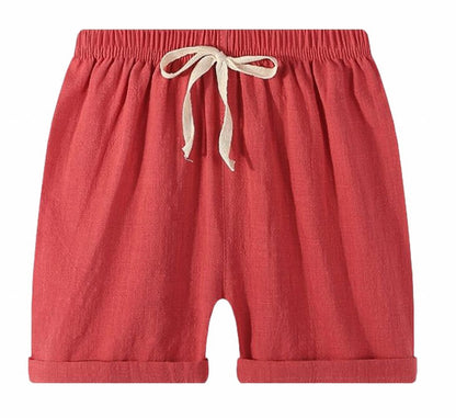 ショートパンツ キッズ ウエスト 紐 男の子 女の子 レッド バリエーション画像