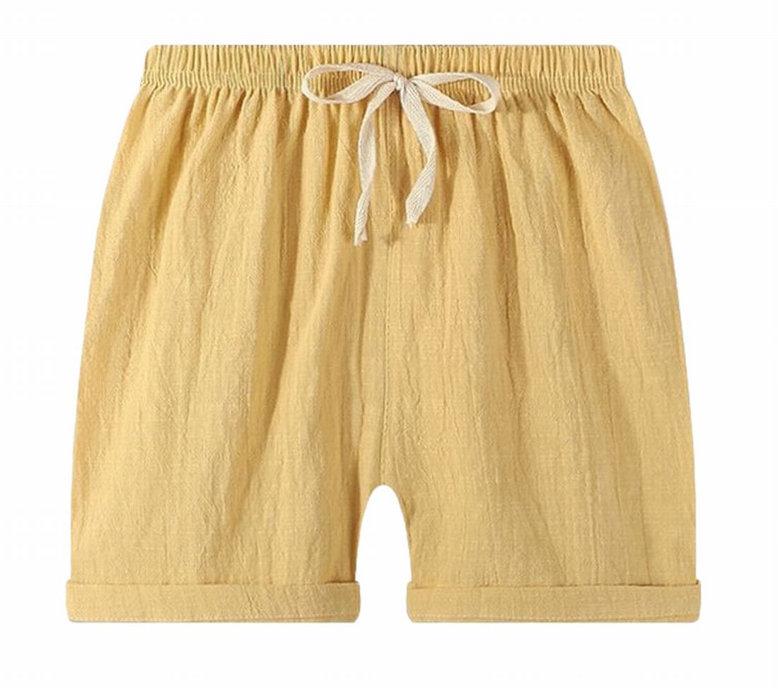 ショートパンツ キッズ ウエスト 紐 男の子 女の子 イエロー バリエーション画像