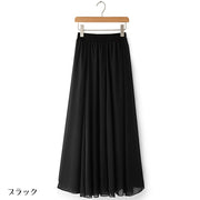ロングスカート フレアスカート マキシ丈 ロング丈 ミモレ丈 レディース 女性 婦人 ボトムス シフォンスカート Aライン ウエストゴム 単色 無地 かわいい シンプル ひらひら おしゃれ カジュアル カラバリ豊富 お出かけ リゾート 華やか ヘビロテ 着回し 白 黒 ワイン 青 黄 橙 ピンク ローズ 紫