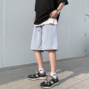 ハーフパンツ メンズ 大きいサイズ デニム ジーンズ ジーパン ゆったり ストレート ワイド 薄手 無地 シンプル カジュアル