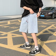 ハーフパンツ メンズ 大きいサイズ デニム ジーンズ ジーパン ゆったり ストレート ワイド 薄手 無地 シンプル カジュアル