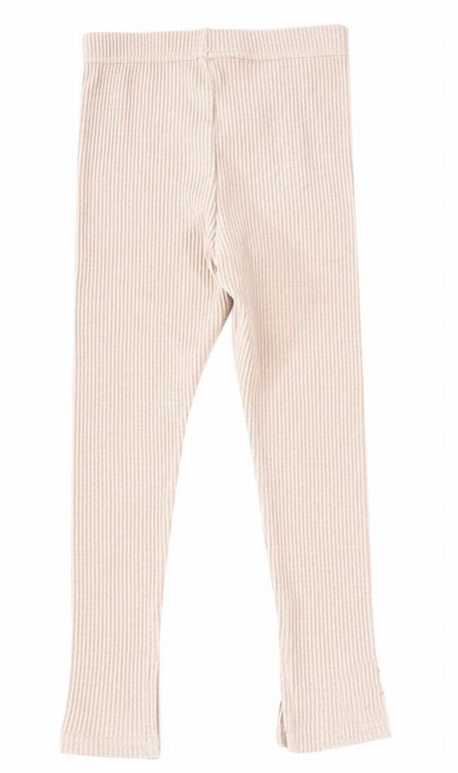 送料無料 ストレッチレギンス キッズ ベビー 子供服 リブ グレージュ バリエーション画像