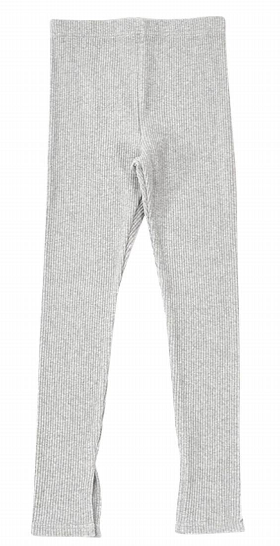 送料無料 ストレッチレギンス キッズ ベビー 子供服 リブ 杢グレー バリエーション画像