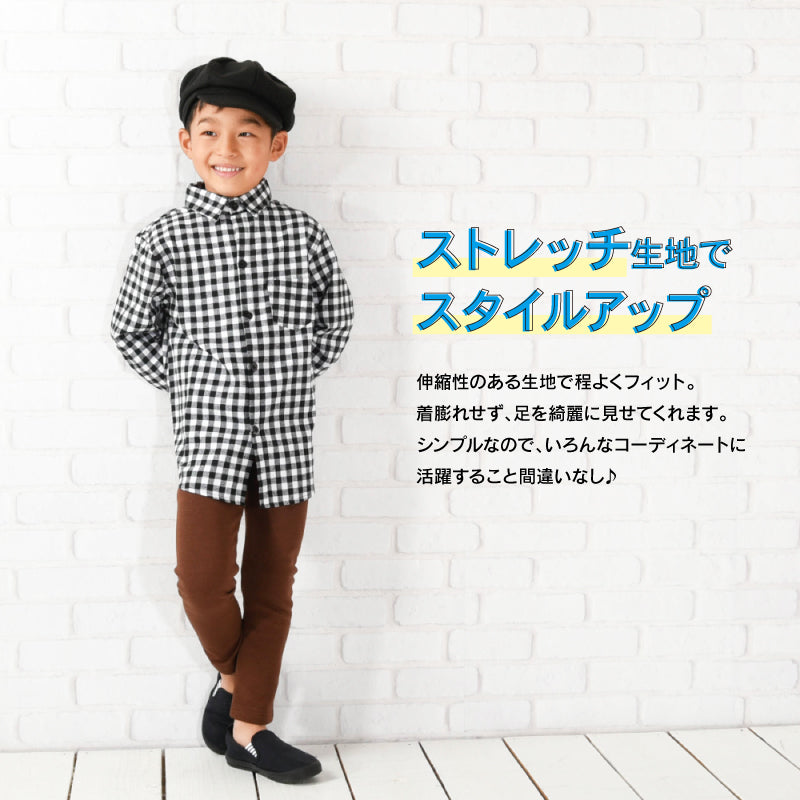 レギンスパンツ 裏起毛 10分丈 無地 キッズ ジュニア 商品画像4
