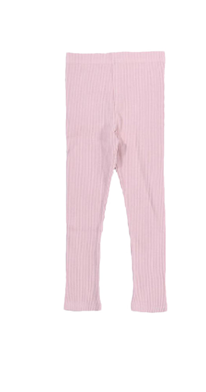 送料無料 ストレッチレギンス キッズ ベビー 子供服 リブ くすみピンク バリエーション画像