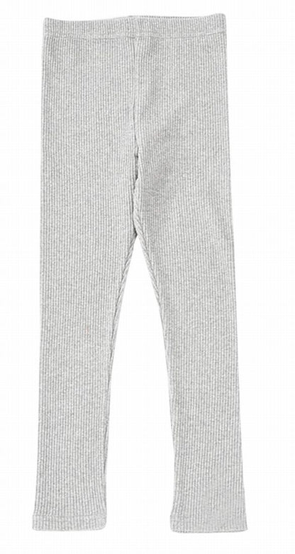 送料無料 ストレッチレギンス キッズ ベビー 子供服 リブ 杢グレー バリエーション画像