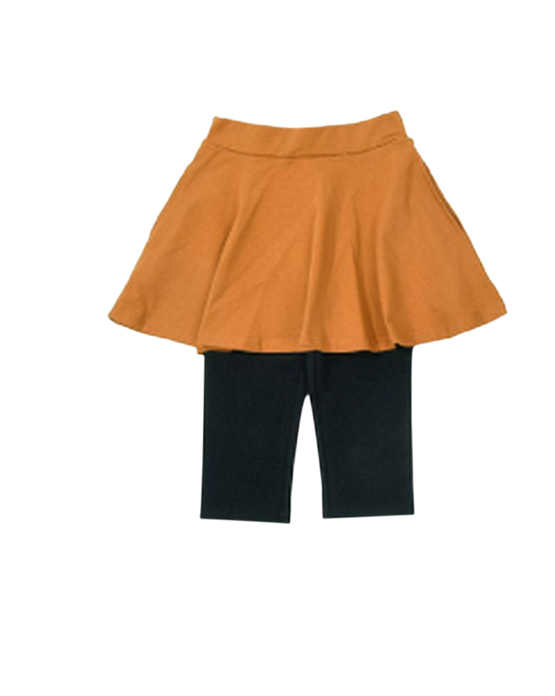 子供服 スカッツ ６分丈 女の子 スカート付きレギンス ミニスカート キャメル バリエーション画像