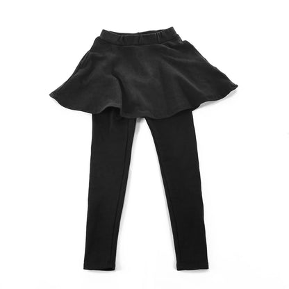 10分丈スカッツ スカート付きレギンスパンツ レギパン フレアスカート ミニスカート 子供服 ブラック バリエーション画像