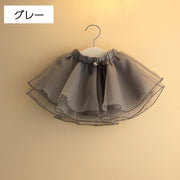 スカート 子供服 子ども用 キッズ ベビー 女の子 シフォン チュール ミニ丈 チュチュ風 リボン 透け感 おしゃれ かわいい キュート ガーリー ふんわり お出かけ デイリー ボトムス 女子 女児