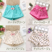 ショートパンツ 女の子 キッズ 子ども ボトムス 半ズボン 短パン ショート丈 カラフル ウエストゴム ハート ドット リボン カジュアル かわいい カワイイ 涼しい 春夏