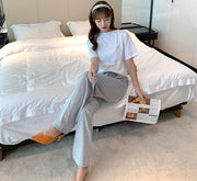 ロングパンツ ワイドパンツ カジュアルパンツ レディース 女性 ボトムス ハイウエスト ウエストゴム 無地 シンプル カジュアル ゆったり ゆるシルエット お洒落 お出かけ 普段使い 婦人服