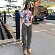 ロングパンツ カーゴパンツ レディース 女性 ボトムス 長ズボン ハイウエスト ポケット カジュアル 無地 シンプル 大きいサイズあり おしゃれ アウトドア お出かけ 婦人用