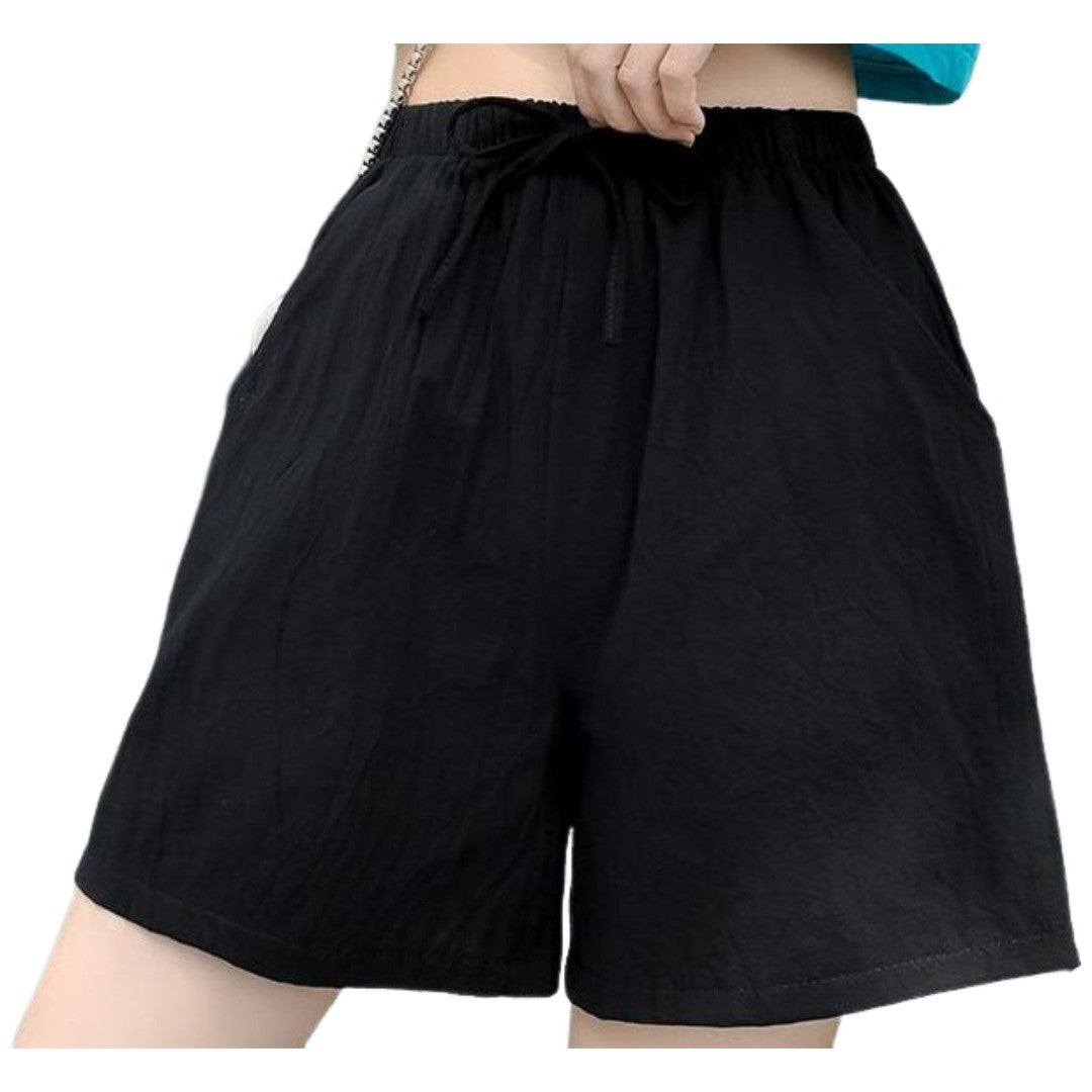 ショートパンツ レディース 女性用 ボトムス 短パン ズボン フレア Aライン 無地 大きいサイズ ウエストゴム ポケット付き おしゃれ カジュアル シンプル ブラック ホワイト ピンク 黒 白
