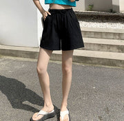 ショートパンツ レディース 女性用 ボトムス 短パン ズボン フレア Aライン 無地 大きいサイズ ウエストゴム ポケット付き おしゃれ カジュアル シンプル ブラック ホワイト ピンク 黒 白
