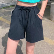 ショートパンツ レディース 女性用 ボトムス 短パン ズボン フレア Aライン 無地 大きいサイズ ウエストゴム ポケット付き おしゃれ カジュアル シンプル ブラック ホワイト ピンク 黒 白