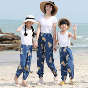 ジョガーパンツ ジョグパンツ 子供服 キッズ ジュニア ロングパンツ 長ズボン 裾絞り パンツ 総柄 プリント 裾リブ ウエストゴム サルエル 楽ちん 子供用 こども用 子ども用 男の子 女の子 男児 女児 カジュアル ボトムス