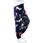 ジョガーパンツ ジョグパンツ 子供服 キッズ ジュニア ロングパンツ 長ズボン 裾絞り パンツ 総柄 プリント 裾リブ ウエストゴム サルエル 楽ちん 子供用 こども用 子ども用 男の子 女の子 男児 女児 カジュアル ボトムス