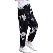 ジョガーパンツ ジョグパンツ 子供服 キッズ ジュニア ロングパンツ 長ズボン 裾絞り パンツ 総柄 プリント 裾リブ ウエストゴム サルエル 楽ちん 子供用 こども用 子ども用 男の子 女の子 男児 女児 カジュアル ボトムス